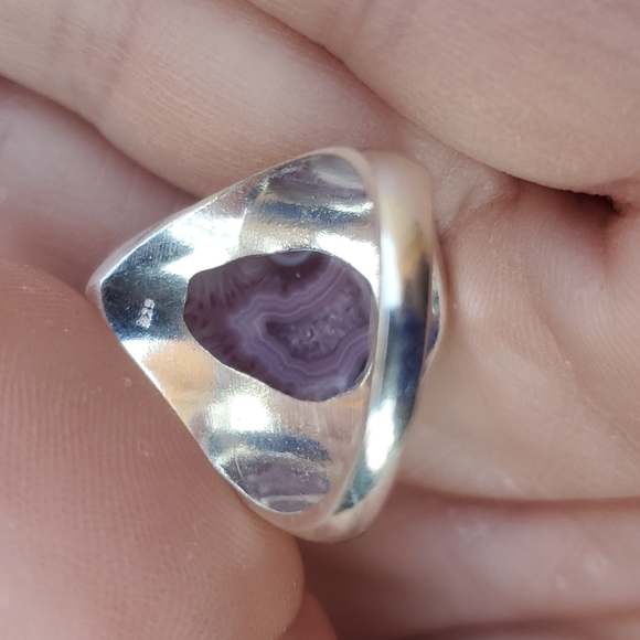 New Men's Solar Quartz Agate 925 Silver Ring. - Picture 15 of 16